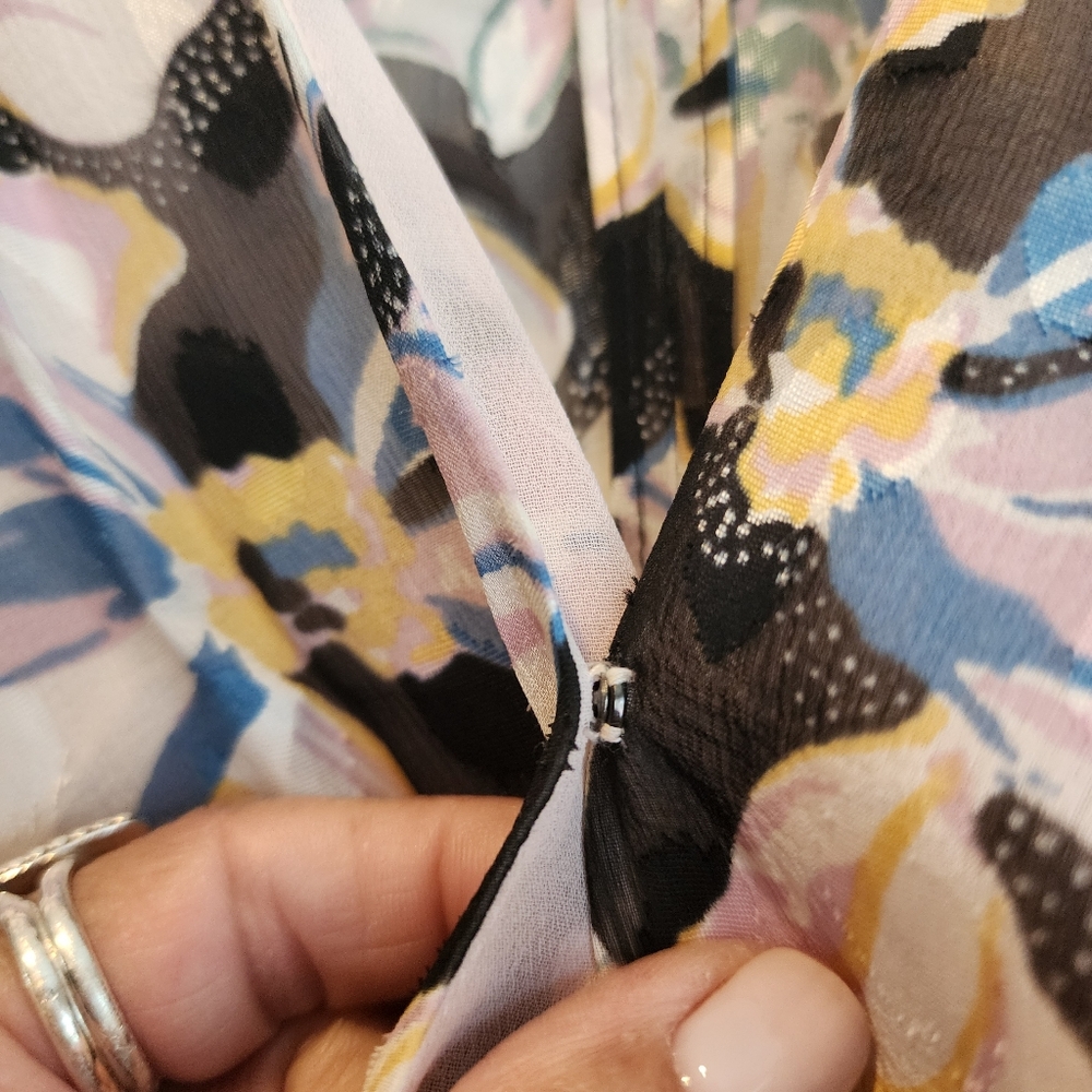 REBECCA TAYLOR NYC  BOW FLEUR MIDI  RUCHED DRESS SIZE 0 - Picture 11 of 17